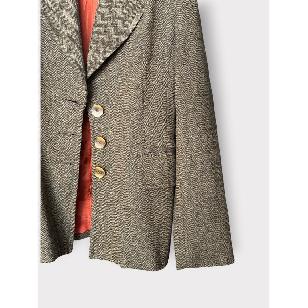 French Connection Herringbone Wool Brown Blazer, Women’s Size M - Picture 6 of 9